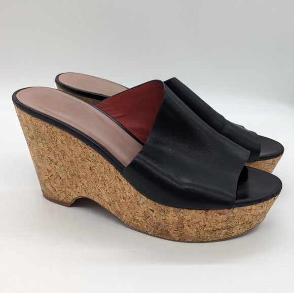 Diane Von Furstenberg Bonnie Wedge Slide Sandal Black Size 8.5 - Picture 4 of 13